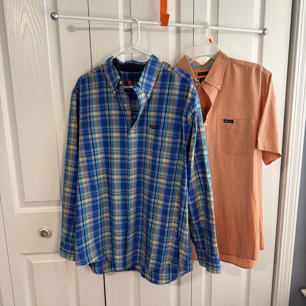 Chaps lot of 2 plaid button downs size large